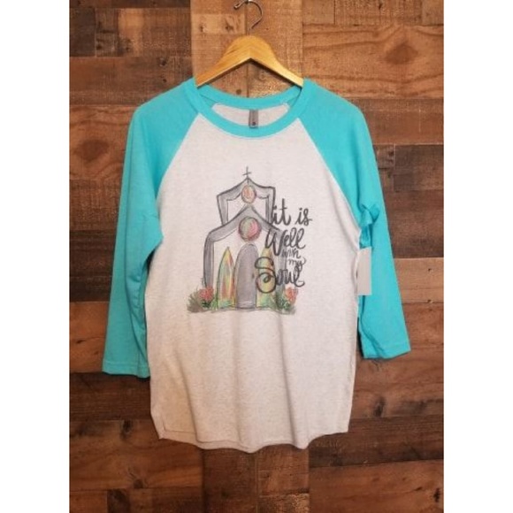 It Is Well With My Soul Raglan T-Shirt S-3X New - Picture 2 of 2
